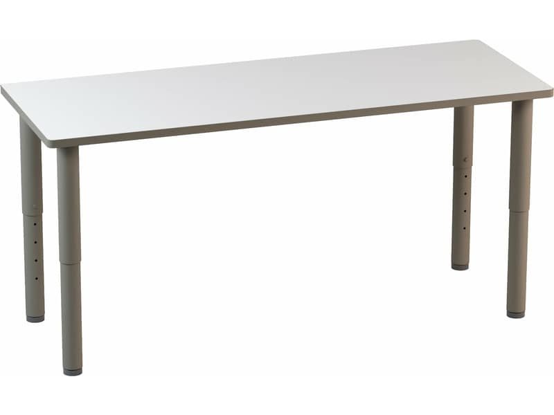 Banco rettangolare elevabile gambe telescopiche e bordi arrotondati grigio/bianco Motris 160×60 cm