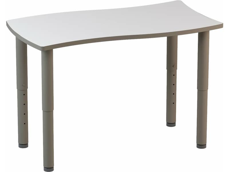 Tavolo elevabile piano sagomato a onda e bordo arrotondato 121,7×64 cm Motris grigio/bianco – LIRA5276PUW