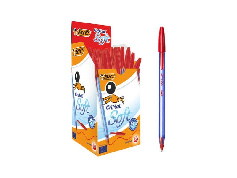 Penna a sfera BIC Cristal Soft 1,2 mm rosso conf. 50 pezzi – 9185201