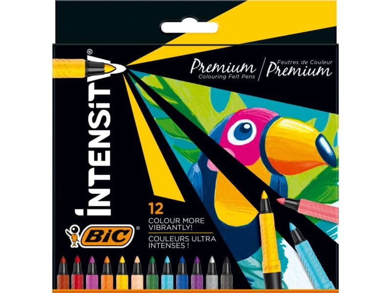 Pennarelli con grip BIC Intensity Premium tratto 0,73 mm conf. 12 colori assortiti – 977891