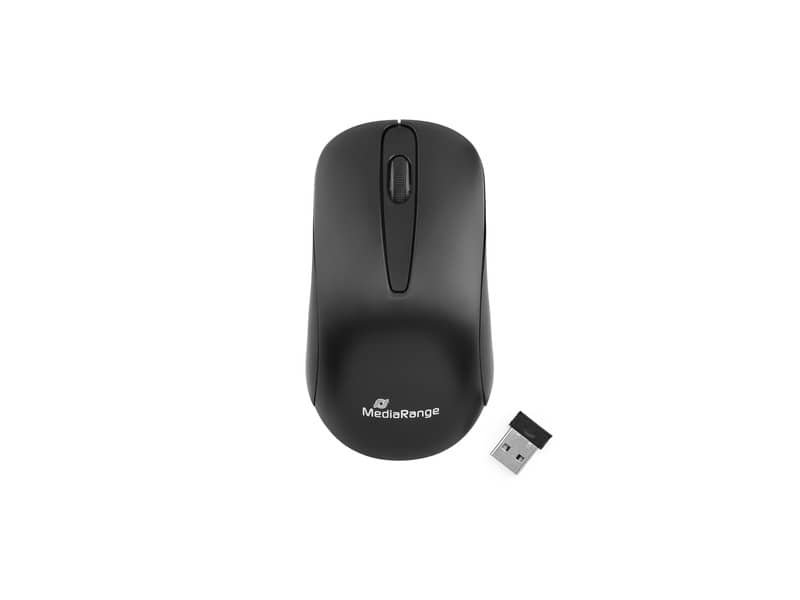 Mouse ottico 3 pulsanti wilreless USB 2.0 Media Range nero MROS209