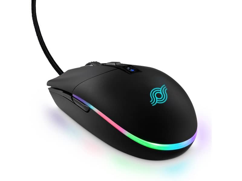 Mouse ottico con cavo da gaming 6 pulsanti – retroilluminazione RGB in 10 colori Media Range nero – MRGS202
