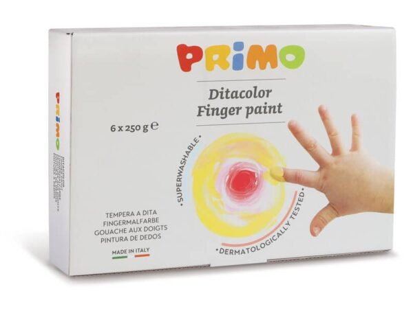 Tempere a dita 250 g - Confezione da 6 colori Primo assortiti 222TD6G