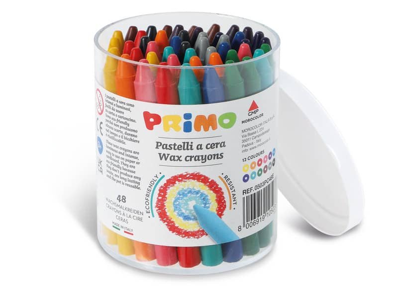 Pastelli a cera alta resistenza confezione 48 colori Primo assortiti 0503PC48E