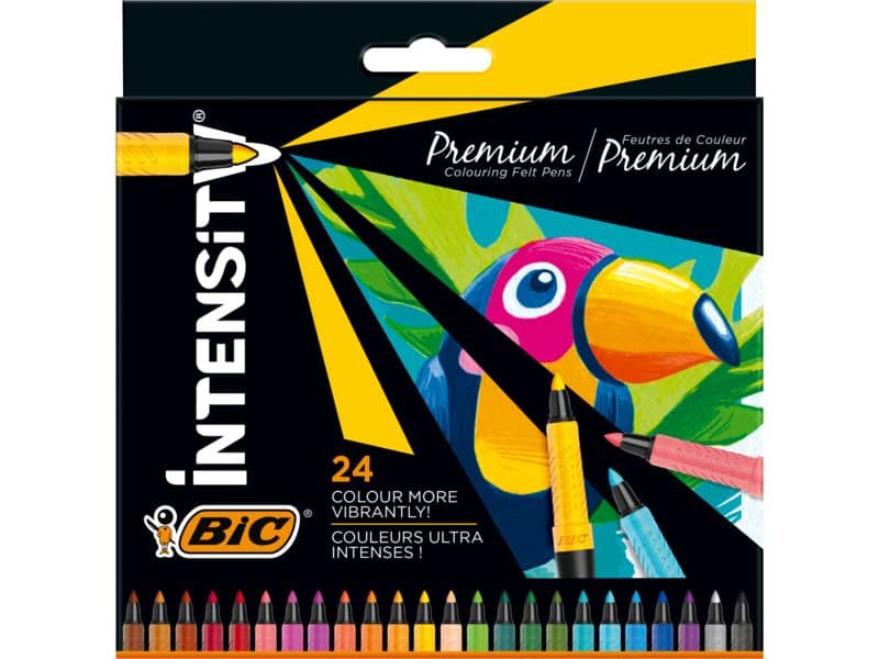 Pennarelli con grip BIC Intensity Premium tratto 0,73 mm – conf. 24 colori assortiti – 977892
