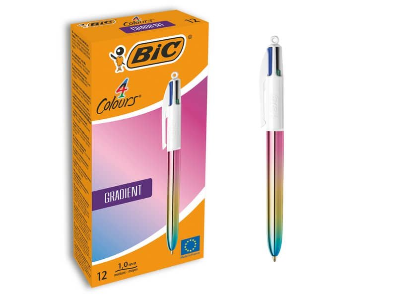 Penna a sfera a scatto BIC 4 Colours 1 mm – gradient conf. 12 pz – 511034