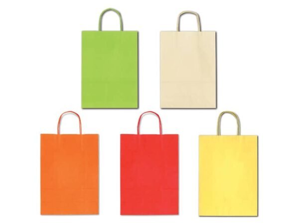 Borsa Allegra su carta kraft bianca colori light assortiti conf. 25 pz Rex-Sadoch 16x8x21 cm - SDF16LIT