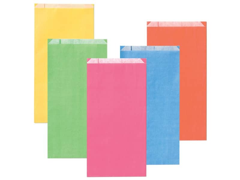 Sacchetti in carta Multicolor 12×22 + 4 cm conf. 100 pz Rex-Sadoch tinte unite chiare assortite – MLC04LIT