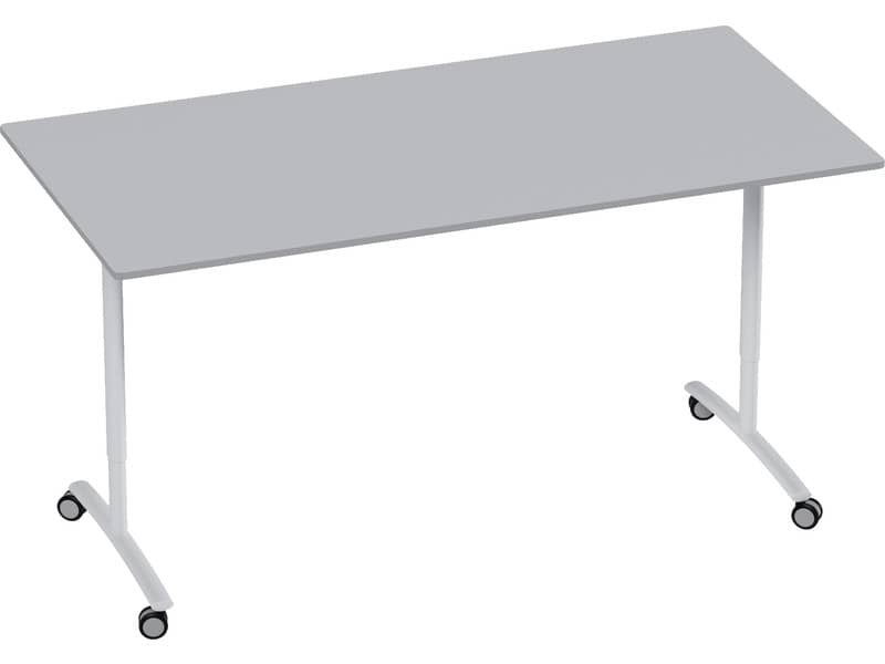 Tavolo elevabile con piano ribaltabile 25 mm su ruote 160×80 cm Motris bianco GTT719616X8WHW