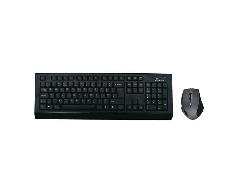 Set tastiera e mouse wireless QWERTY Media Range layout inglese nero MROS104-UKÿÿÿÿ
