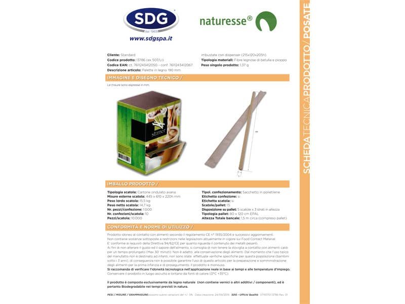 Palette in legno BIO monouso 190 mm imbustate con dispenser Scatolificio del Garda in conf. da 1000 pz – 13786