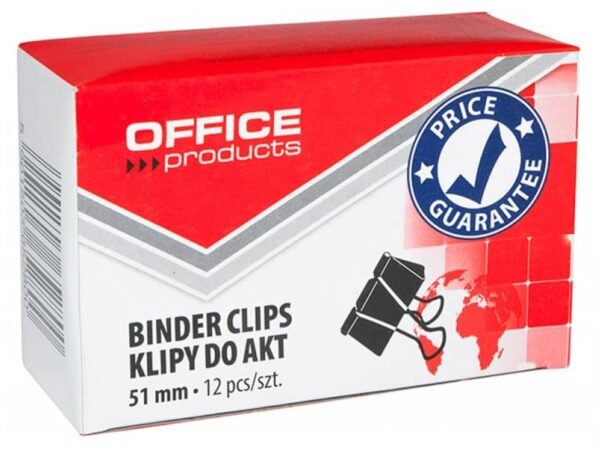 Molle fermacarte nero Office Products 51 mm - conf. 12 pezzi - 18095119-05