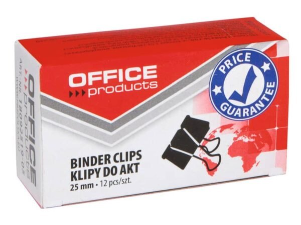 Molle fermacarte nero Office Products 25 mm - conf. 12 pezzi - 18092519-05