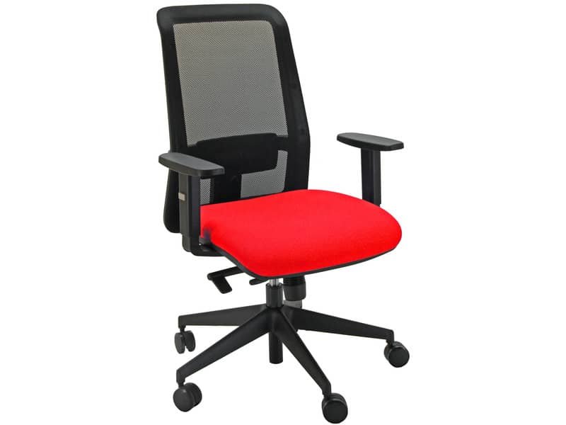 Sedia operativa girevole con schienale in rete PPL serie ECO synchro Jet Unisit rosso – JEA/BR1/ER ROSSO