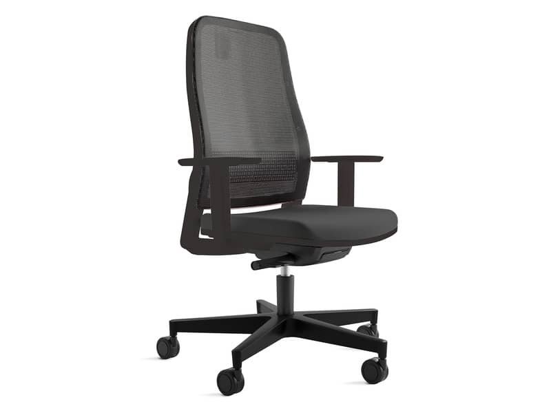 Sedia semidirezionale ergonomica rivestimento PPL ignifugo synchro Titan Unisit nero – TTN/BR2/IN