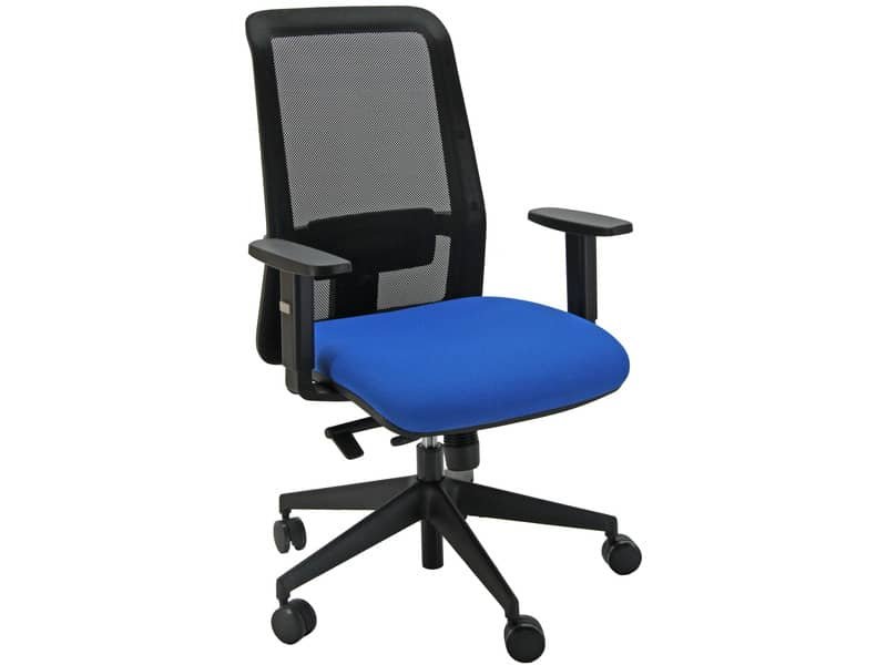 Sedia operativa girevole con schienale in rete PPL serie ECO synchro Jet Unisit blu – JEA/BR1/EB BLU