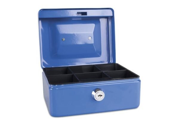 Cassetta portadenaro in metallo con serratura 152x80x115 mm Donau blu 5231001PL-10