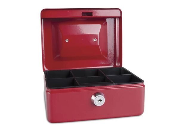 Cassetta portadenaro in metallo con serratura 152x80x115 mm Donau rosso 5231001PL-04