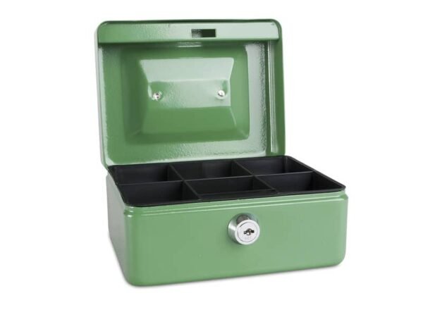 Cassetta portadenaro in metallo con serratura 152x80x115 mm Donau verde 5231001PL-06