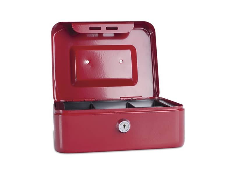 Cassetta portadenaro in metallo con serratura 200x90x160 mm Donau rosso 5232001PL-04