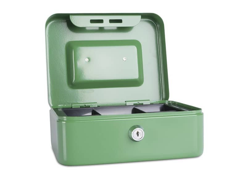 Cassetta portadenaro in metallo con serratura 200x90x160 mm Donau verde 5232001PL-06