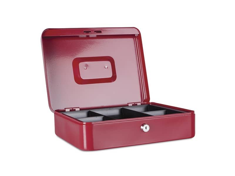 Cassetta portadenaro in metallo con serratura 300x90x240 mm Donau rosso 5234001PL-04