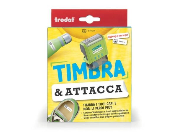Timbro componibile Timbra & Attacca Trodat nero - misure e set assortiti 180221