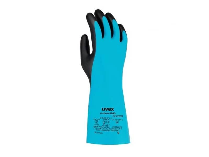 Guanti protettivi U-Chem 3200 in nylon – rischi chimici – blu/nero Uvex TG. 10 6097210