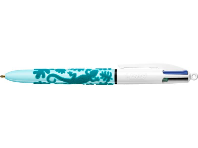 Penna a sfera a scatto BIC 4 Colours Velours M 1 mm in conf. 12 fantasie assortite – 9672771