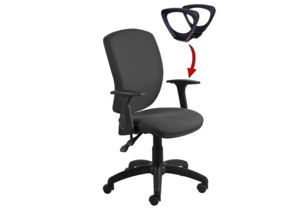 Seduta operativa Mirage Back-system in tessuto ignifugo Seditaly con braccioli regolabili nero - MRG0C3Q0GB833