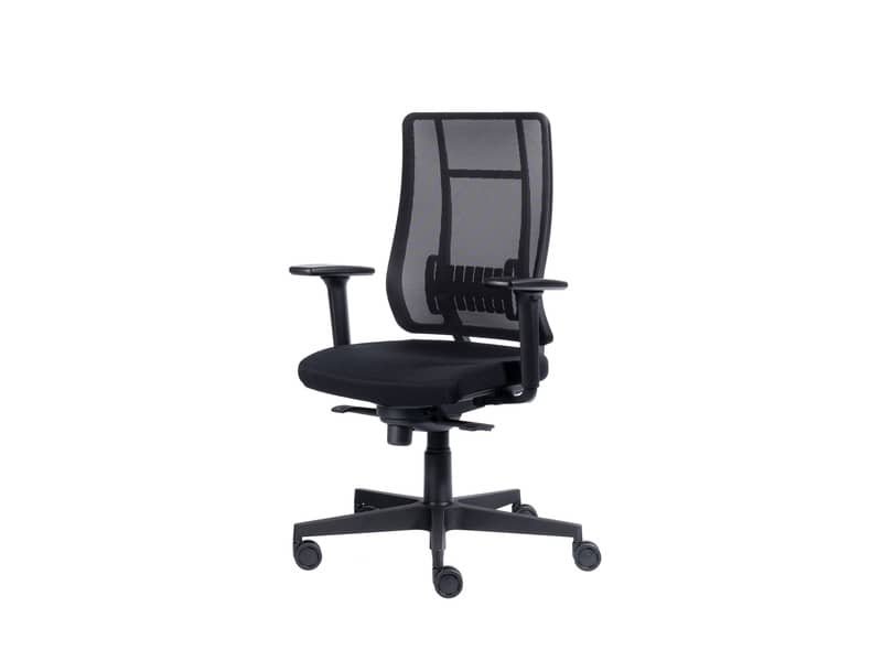 Poltrona semi-direzionale Liberty Syncro Seditaly tessuto ignifugo nero LTG0S1TEGB1R1