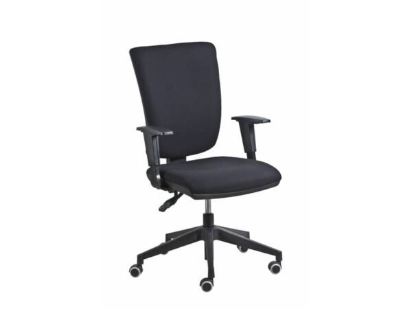 Poltrona semi-direzionale Comfort Seditaly tessuto ignifugo nero braccioli regolabili - CMG0C4E0GB833