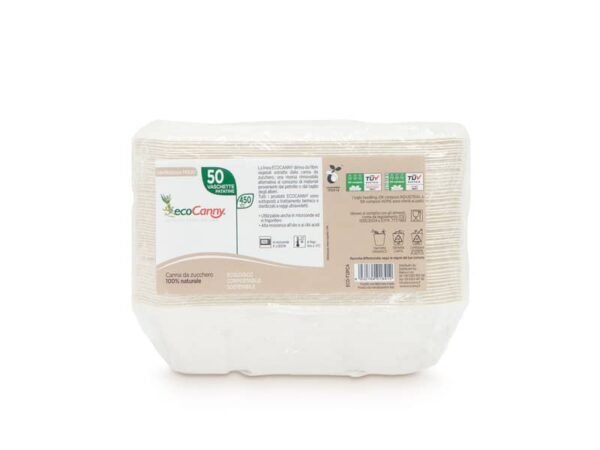 Vaschetta patatine bio-compostabile ecoCanny Take Away bianco 173x123x40 mm conf. 50 pz - ECO-T12PCA
