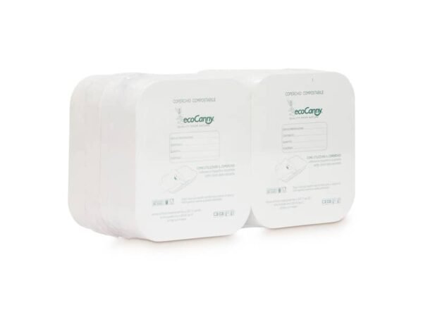 Coperchi per vaschette bio-compostabili ecoCanny Take Away in cartoncino bianco 15,5x14 cm - conf. 100 pz - ECO?COP12