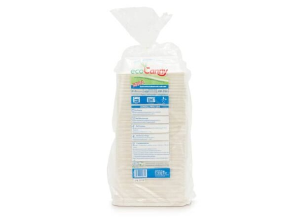 Vaschetta bio-compostabile ecoCanny Take Away bianco 2/3 porzioni conf. 100 pz  - ECO?T23CA