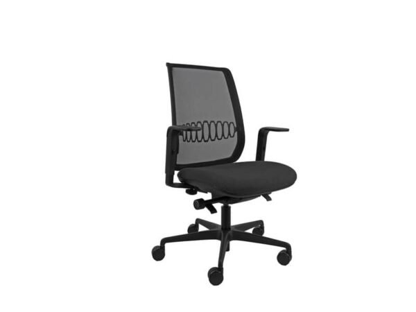 Sedia semidirezionale ergonomica rivestimento ignifugo synchro Aida Unisit nero - ADXPRO/BRF/IN