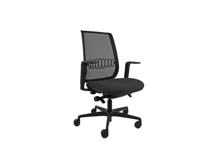 Sedia semidirezionale ergonomica rivestimento ignifugo synchro Aida Unisit nero – ADXPRO/BRF/IN