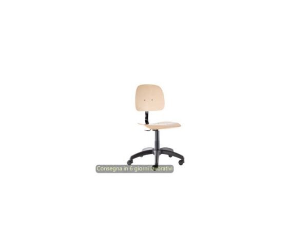 Seduta tecnica Labor Wood 40 in legno di faggio verniciato naturale Seditaly bassa - LBG0F0000L119