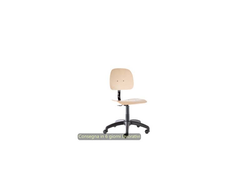 Seduta tecnica Labor Wood 40 in legno di faggio verniciato naturale Seditaly bassa – LBG0F0000L119