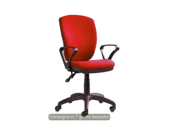 Seduta operativa Mirage Back-system in tessuto ignifugo Seditaly con braccioli fissi rosso - MRG0C3Q0CB411