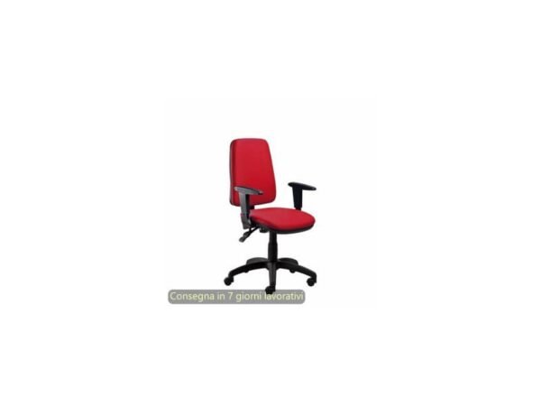 Seduta operativa Ariel Back-system in tessuto ignifugo Seditaly con braccioli regolabili rosso - ARGMC4C0DB411