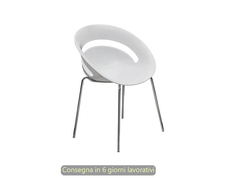 Set 2 sedute ospite Seditaly Chlo‚ in PP riciclato e gambe in acciaio cromato bianco – COV0F1200PP02