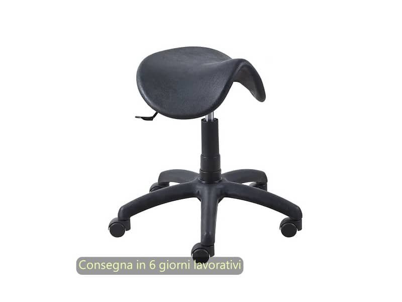 Seduta tecnica a sella Mount 40 in PU integrale e lavabile nero Seditaly bassa MTG1F6PL0PU01