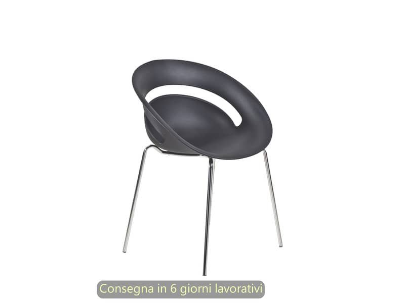 Set 2 sedute ospite Seditaly Chlo‚ in PP riciclato e gambe in acciaio cromato nero – COV0F1200PP01