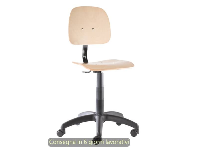 Sgabello tecnico Labor Wood 50 in legno di faggio verniciato naturale Seditaly medio – LBG2F1PL0L119