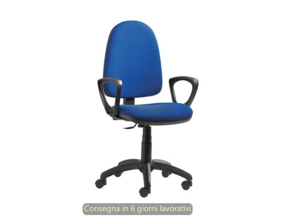 Seduta operativa Sofia CPM in tessuto acrilico Seditaly con braccioli fissi blu - SFGAC00B3C006