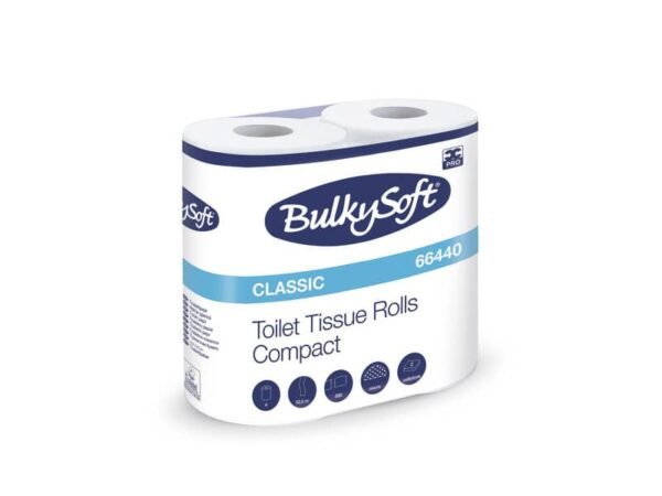 Carta igienica Classic 2 veli in pura cellulosa 500 strappi Bulkysoft conf. 4 rotoli - 66440.E21