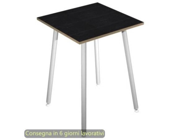 Tavolo alto Skinny Metal 80x80xH.105 cm con gambe met. bianche Artexport piano nero - 6401-DJC-8C-AN