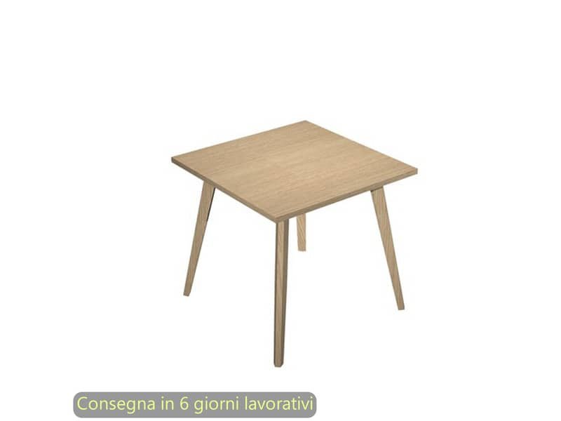 Scrivania piano rovere 80x80xH.74,4 cm gamba rastremata in legno rovere linea Woody Artexport – 6401-DKA-C-AQ