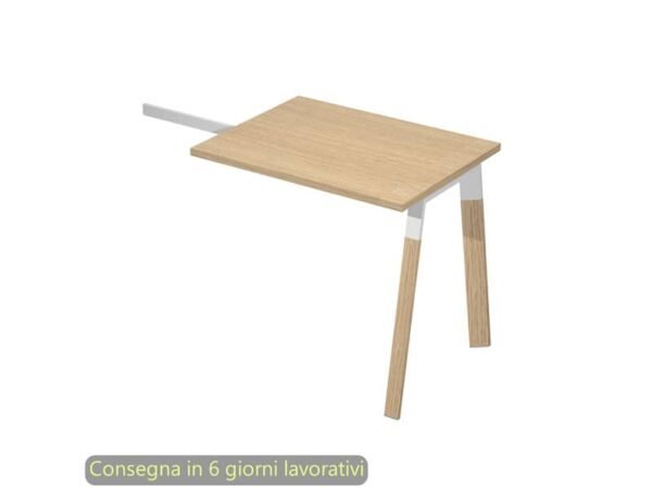 Allungo reversibile per scrivanie K73 Wood 60x80xH.74,4 cm gambe legno e met. bianco Artexport piano rovere W-ALL-C-AM
